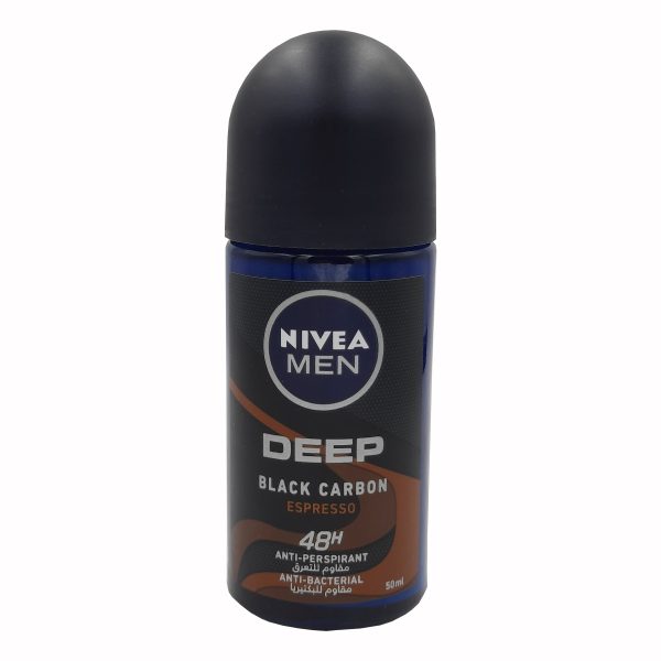 نيفيا مزيل عرق رول للرجال ديب بلاك كربون اسبرسو - NIVEA MEN roll Deodorant deep black carbon espresso 50ml