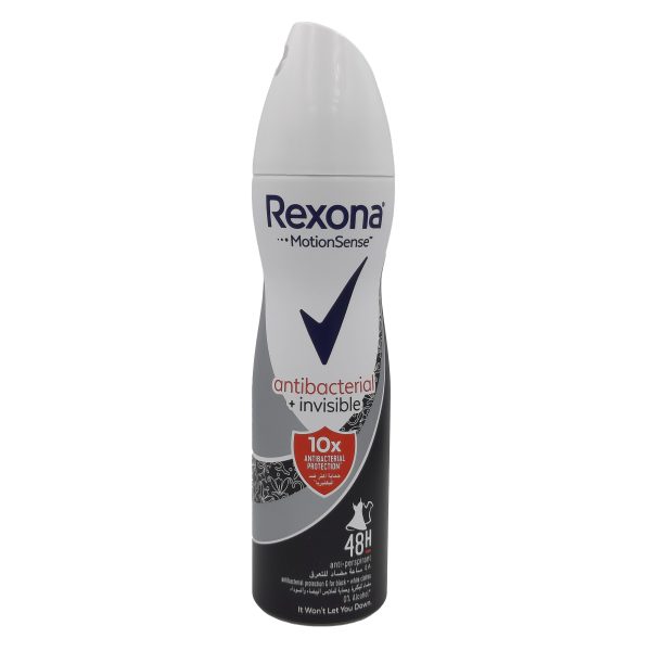 ريكسونا مزيل عرق بخاخ مضاد للبكتيريا+غير مرئي - Rexona spray anti-perspirant antibacterial+invisible 150ml