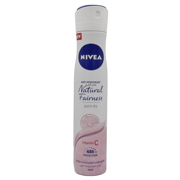 نيفيا مزيل عرق بخاخ ناتشرال فيرنس - NIVEA spray anti-perspirant natural fairness 200ml