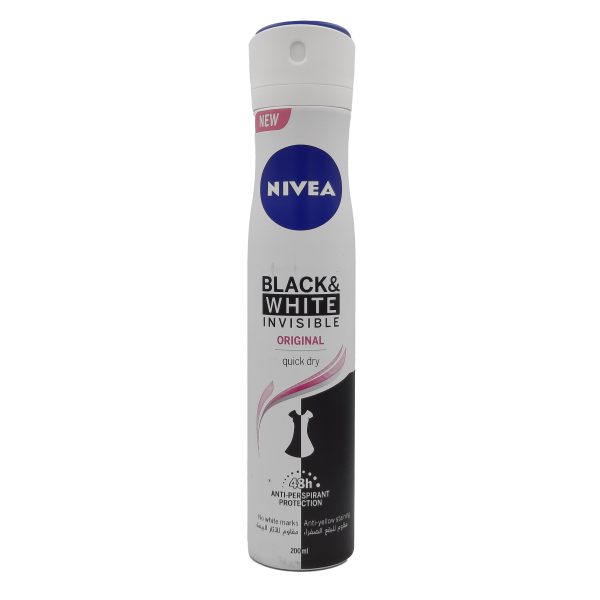 نيفيا مزيل عرق بلاك اند وايت اوريجنال - NIVEA anti-perspirant black & white original 200ml