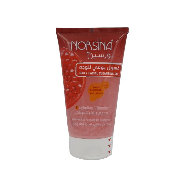 نورسين غسول يومي للوجه مدعم بالفيتامينات بالرمان - NORSINA daily facial cleansing gel exploding vitamins pomegranate 150ml