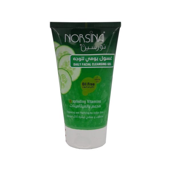 نورسين غسول يومي للوجه مدعم بالفيتامينات بالخيار - NORSINA daily facial cleansing gel exploding vitamins Cucumber 150ml