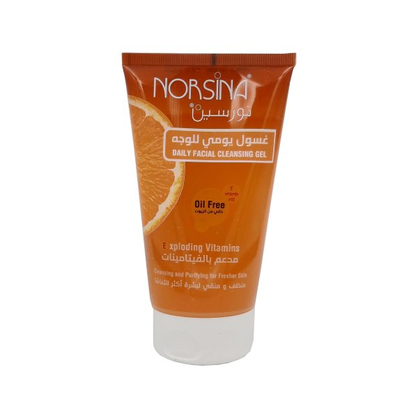 نورسين غسول يومي للوجه مدعم بالفيتامينات بالبرتقال - NORSINA daily facial cleansing gel exploding vitamins orange 150ml