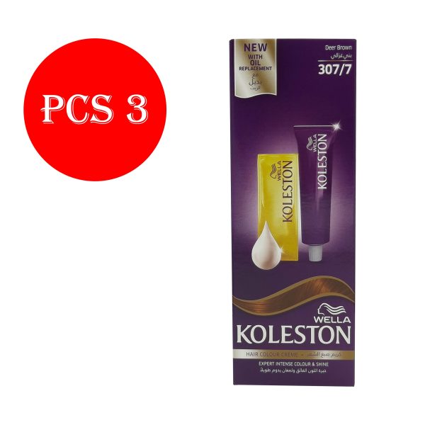 كوليستون صبغة شعر بني غزالي - KOLESTON hair colour deer brown 307/7  3pcs