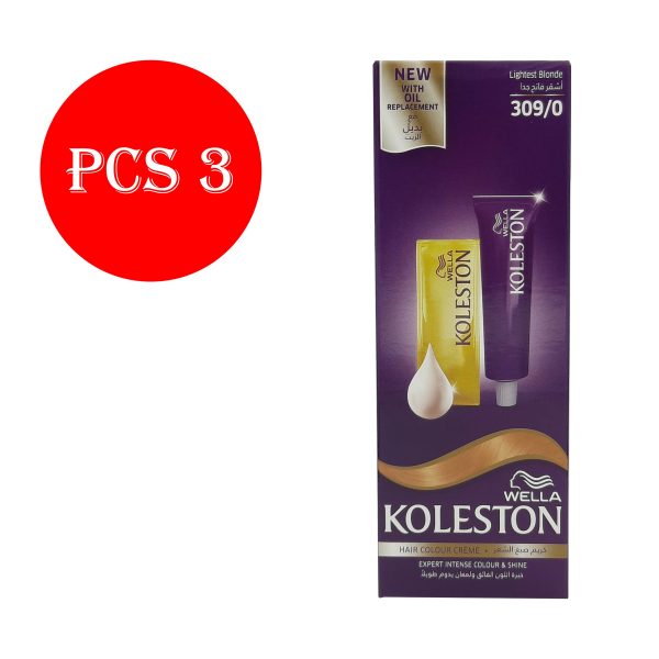 كوليستون صبغة شعر اشقر فاتح جدا - KOLESTON hair colour lightes blonde 309/0 3pcs