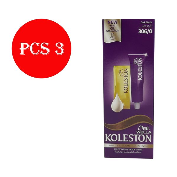 كوليستون صبغة شعر اشقر داكن - KOLESTON hair colour dark blonde 306/0 3pcs