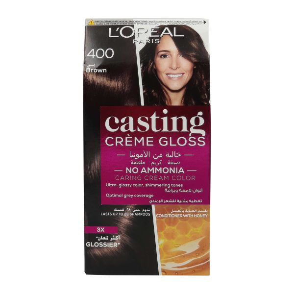 لوريال باريس صبغة شعر كاستينج بني - L’OREAL PARIS hair color casting brown 400