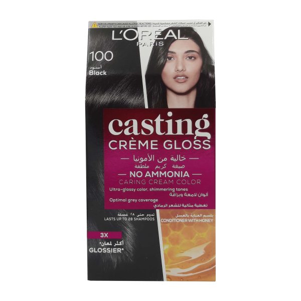 لوريال باريس صبغة شعر كاستينج اسود - L’OREAL PARIS hair color casting black 100