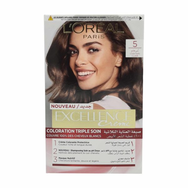 لوريال باريس صبغة شعر اكسيلنس بني - L’OREAL PARIS hair color excellence brown 5