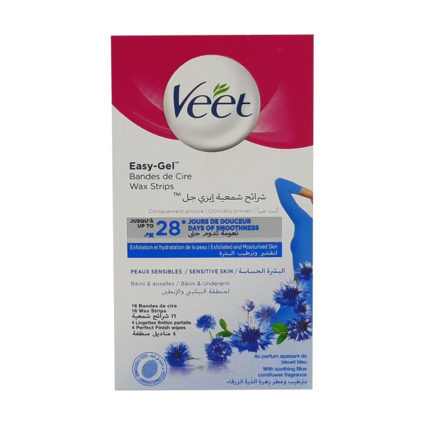 فيت شرائط الشمع لمنطقة البكيني والابطين - Veet wax strips Bikini & underarm skin 16strips
