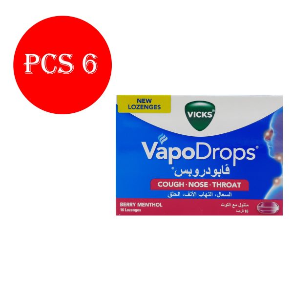 فيكس فابودروبس منثول مع توت - VICKS vapodrops berry menthol 16lozenges 6pcs