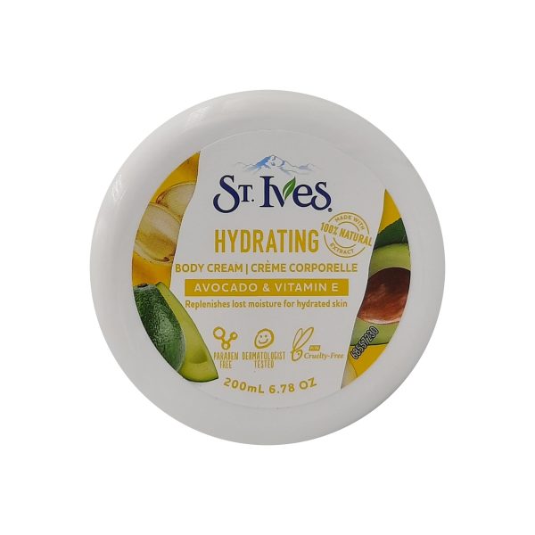 سانت ايفز كريم للجسم بالأفوكادو وفيتامين اي - ST.Ives body cream avocado & vitamin E 200ml