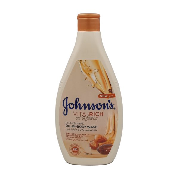 جونسون سائل استحمام بزيت اللوز الطبيعي وزبدة الشيا - Johnson body wash with almond oil & shea butter 400ml
