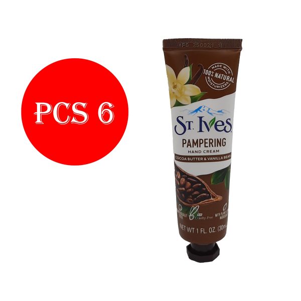 سانت ايفز كريم اليدين زبدة الكاكاو وحبوب الفانيليا 30 مل - ST.Ives hand cream cocoa butter& vanilla bean 30ml 6pcs