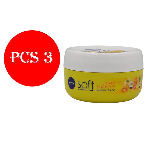 نيفيا كريم ناعم للجسم انتعاش الفواكه الاستوائية   -   NIVEA cream soft freshies Tropical Fruit  100ml 3pcs