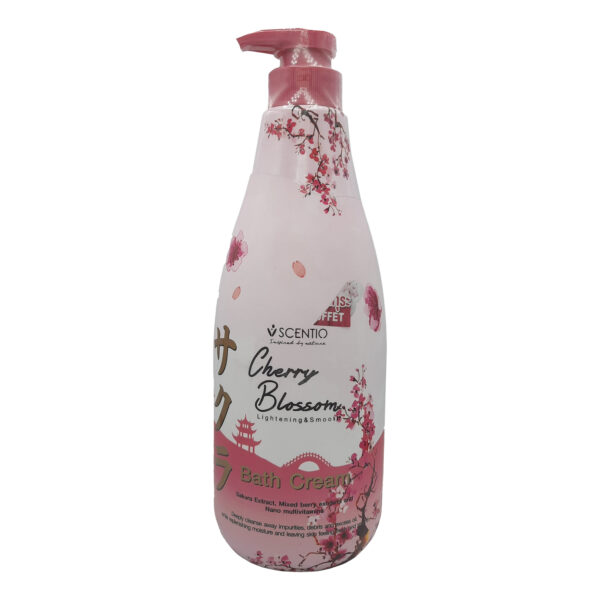 سينتيو كريم البشرة بزهرة الكرز - SCENTIO bath cream cherry blossom 700ml