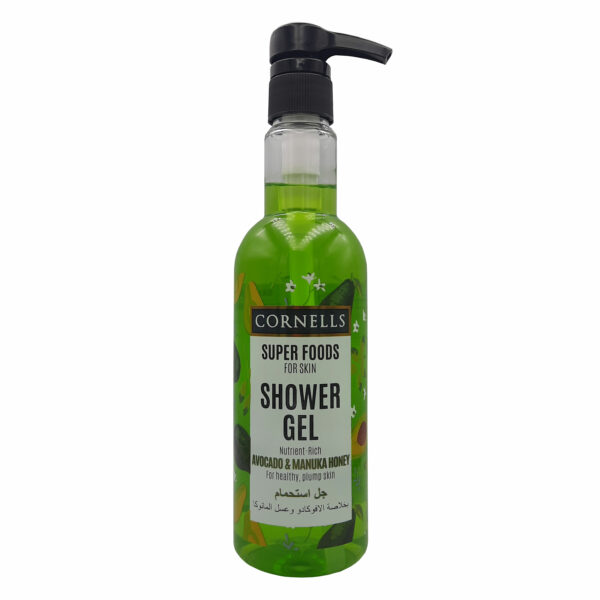 كورنيلز جل استحمام بخلاصة الافوكادو وعسل المانوكا - CORNELLS shower gel avocado & manuka honey 500ml