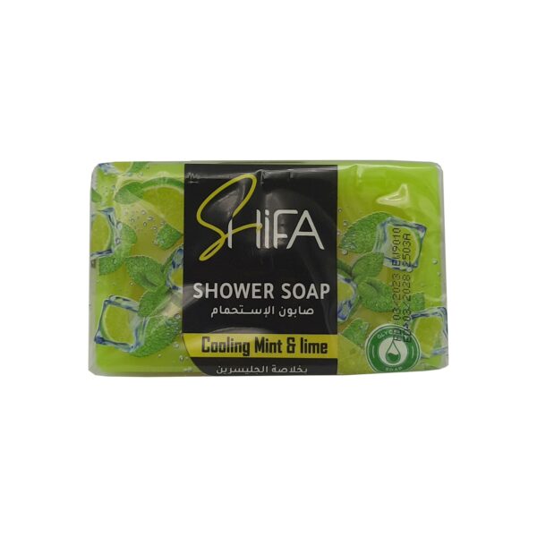 شفا صابون استحمام بخلاصة الجلسرين كولينج مين وليم - shifa shower soap cooling mint & lime 150g