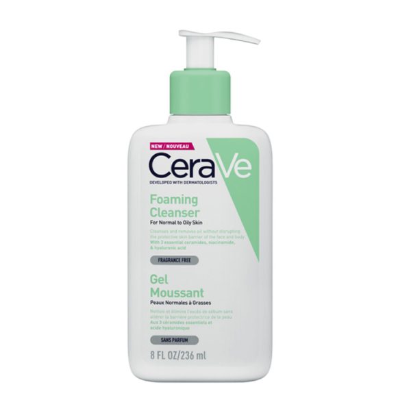 سيرافي منظف البشرة الرغوي للبشرة العادية والدهنية - CeraVe Foaming Cleanser For Normal to Oily Skin 236ml